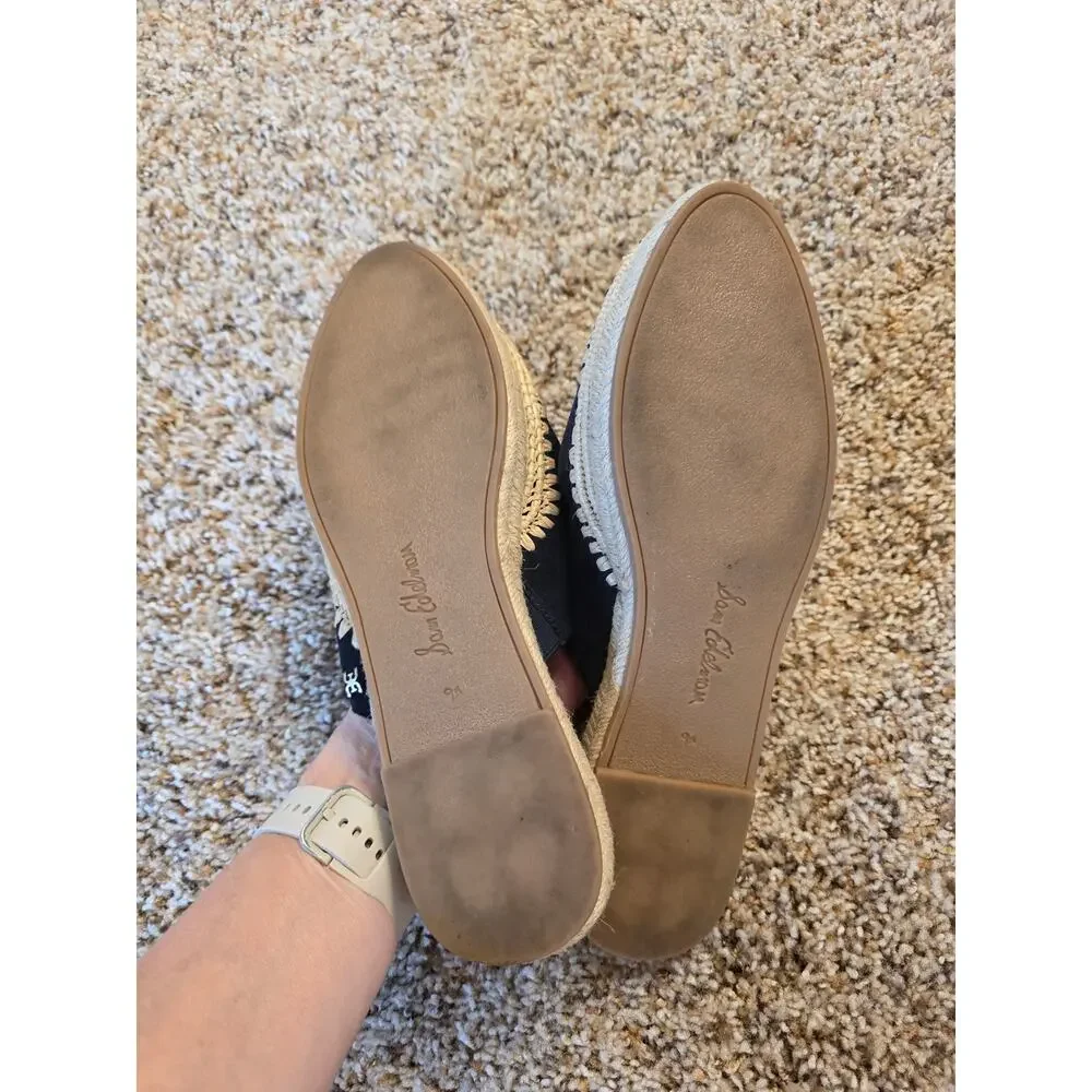 Sam Edelman Austin Navy Blue Suede Espadrille Mules Slides Sandals 9.5